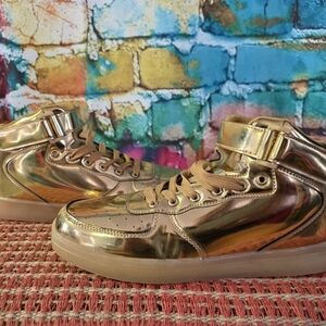 Gold High-Top Sneakers - Mens 10, Womens 12, EU 43